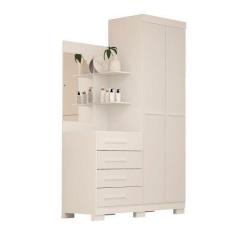 Imagem de Guarda Roupa Solteiro 100 % Mdf Com Espelho Flex Color 2 Portas 4 Gave