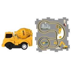 Imagem de Combinação de quebra-cabeças e trilhas, montar trem de trilho de tapete de quebra-cabeça - Conjunto de carro de trilha elétrica montando conjunto de jogo de pista de quebra-cabeça,Road Builder Educaci