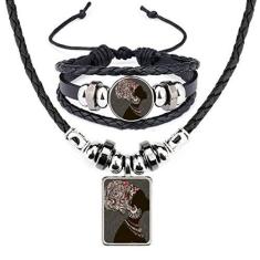 Imagem de Conjunto de joias feminino africano  aborígene couro colar pulseira colar