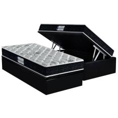 Imagem de Cama Box Baú Solteiro: Colchão Anatômico Probel D45 / EP Firmepedic ProDormir Advanced Tech2000 + Base CRC Suede Black(88x188)