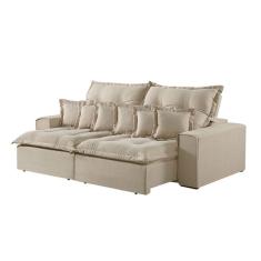 Imagem de Sofá 4 Lugares Retrátil E Reclinável Linho M-144 Martins Creme