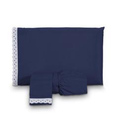 Imagem de Jogo De Lençol Queen Microfibra 3 Peças Com Elástico - Conforto E Casa