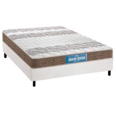 Imagem de Cama Box Casal: Colchão Anatômico Probel D33/EP Guarda Costas Próintense Double Face+ Base CRC Courano White(138x188)