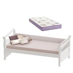 Imagem de Cama Babá Júlia Branco Brilho Com Colchão - Carolina - Carolina Baby