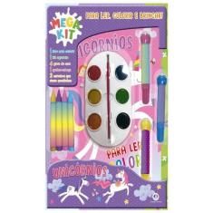 Imagem de Livro unicórnios: ler, colorir e brincar - material completo