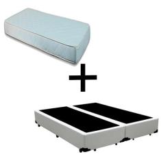Imagem de Cama Box King 193 - Tecido Sintético Branco com Colchão Munique Bello Box - 100% Espuma - D33 Branco 54x193x203
