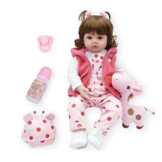 Imagem de Npkdoll Boneca Bebê Reborn Menina Realista De Silicone 48cm - Cegonha