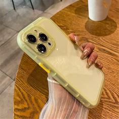 Imagem de Silicone Bumper Clear Phone Case para iPhone 14 13 12 11 Pro Max X XR XS 7 8 Plus SE Lens Protection Capa transparente, amarelo, para iPhone 7