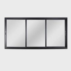 Imagem de Janela Veneziana de Aluminio de Correr 100x100cm 3 Folhas Topsul Esquadrisul Preto