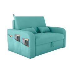 Imagem de Sofá Cama Com Baú 2 Lugares 140cm Lady Day Verde Matrix