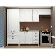 Imagem de Cozinha Modulada Compacta 4 Peças com Tampo Branco Cristal Luciane Móv