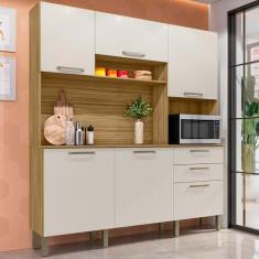Imagem de Cozinha Compacta 6 Portas 2 Gavetas Ferrara Kits Paraná - Freijo/Soft