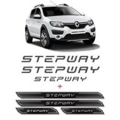 Imagem de Kit Adesivos Sandero Stepway 2015 Grafite + Soleira Da Porta