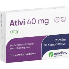 Imagem de Suplemento Alimentar para Cães e Gatos Ativi 40 mg Ourofino 30 Comprimidos