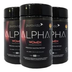 Imagem de ALPHA WOMEN MULTIVITAMíNICO PURAVIDA 3 X 60 CáPSULAS 