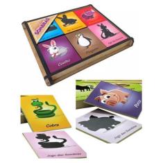 Imagem de Jogo Das Sombras Animais Brinquedo Educativo Pedagógico Mdf - Maninho
