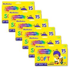 Imagem de Kit 6 Pacotes De Massinha De Modelar Soft Acrilex 220G Com 15 Cores