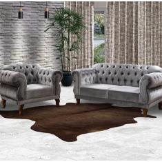 Imagem de Conjunto 1 Sofá 2 Lugares 1,80cm + 2 Poltronas Chesterfield Elisabeth