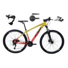 Imagem de Bicicleta Aro 29 Ksw Xlt Câmbio Shimano Alívio E Altus 27v Freio Hidráulico Garfo Trava - Amarelo/laranja Tam.15