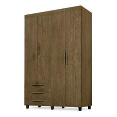 Imagem de Guarda Roupas Madri Roupeiro 4 Portas + 3 Gavetas Jacarandá - Sao Migu