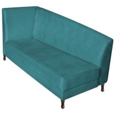 Imagem de Recamier Valéria 160cm Lado Direito Suede Azul Turquesa - Amarena Móve