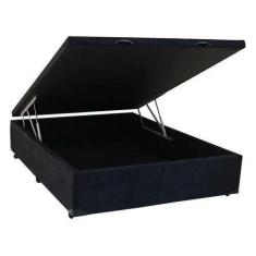 Imagem de Base Box Baú Casal Suede Preto - 138x188x35 - 7BOX