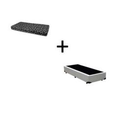 Imagem de Cama Box Solteiro 88 Tecido Sintético Branco Com Colchão New York Pret