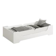 Imagem de Cama Evolutiva Zaki Branco Fosco, 2 Kits Proteção Lateral Lisa E Colchão D33 - Reller Móveis Branco Fosco