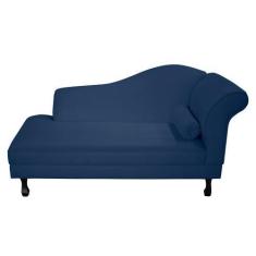 Imagem de Recamier Divã Dubai 185 cm Braço Esquerdo Azul Marinho - Ecotec