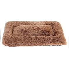 Imagem de Travesseiro macio e fofo de rosquinha, cama de cachorro média lavável, fácil de limpar, cesta de travesseiro de pelúcia luxuosa lavável para cachorro, marrom, 60 * 40cm