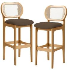 Imagem de Kit 02 Banquetas Altas Para Cozinha Bancada Sala Tela Betta Fixa L02 S