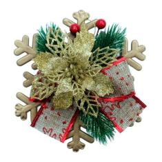 Imagem de Enfeite Pendente Natalino Laço Arranjo Decoração Natal 15cm