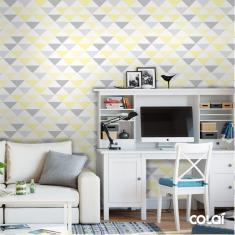 Imagem de Papel de Parede Lavável Triângulos s e s 3m