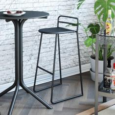 Imagem de Banqueta Em Aço Com Encosto Salvador Proa  Fosco