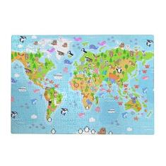 Imagem de ColourLife Quebra-cabeças quebra-cabeça presente para adultos, adolescentes, animais, mapa-múndi de madeira, 300/500/1000 peças, multicolorido