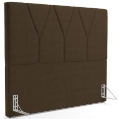 Imagem de Cabeceira Cama Box Casal King 195cm Aura Suede W01 Marrom - Mpozenato