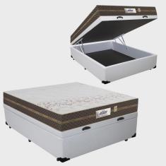 Imagem de Cama Box Bau Casal + Colchao Flora (138x188x60) - Gazin