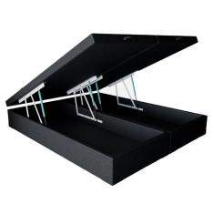 Imagem de Cama Box Baú King 193 Bipartido - Bello Box Tecido Sintético Preto