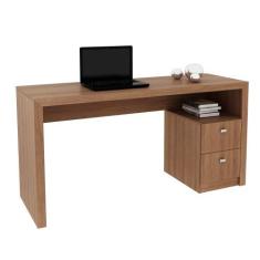 Imagem de Mesa Para Computador Escrivaninha 2 Gavetas Me4130 Amêndoa - Tecno Mob