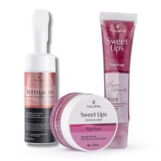 Imagem de Kit Facial E Labial Tulípia Sabonete Mousse Esfoliante Gloss - Tulipia