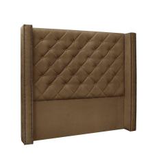 Imagem de Cabeceira Cama Box Solteiro 90cm e Recamier Vicenza Suede Caramelo S04 - D`Rossi