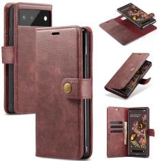 Imagem de Asuwish Capa de celular para Google Pixel 6 carteira magnética destacável com protetor de tela de vidro temperado flip compartimento para cartão Pixel6 Pixle seis mulheres homens meninas bolsa