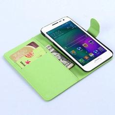 Imagem de Capa para Samsung Galaxy A3 (2015) – Capa flip carteira de couro PU para Samsung Galaxy A3 (2015), capa de proteção de telefone estilo empresarial, capa com [compartimentos para dinheiro e cartão]