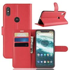 Imagem de Capa para Moto P30 Note, capa carteira flip de couro PU premium com compartimento para cartão, suporte e fecho magnético [capa interior à prova de choque de TPU] Compatível com Moto P30 Note