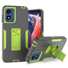 Imagem de Asdsinfor Capa para Motorola G Play 2024 4G, capa traseira de policarbonato + TPU, suporte magnético, resistente, grau militar, híbrida, à prova de choque, capa protetora de corpo inteiro para Moto G