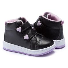 Imagem de Tênis Cano Alto Infantil Menina Calce Fácil Coração Pequito-Feminino