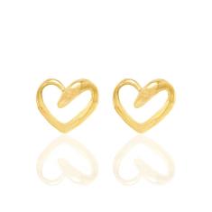 Imagem de brinco de coração Rommanel Folheado a ouro