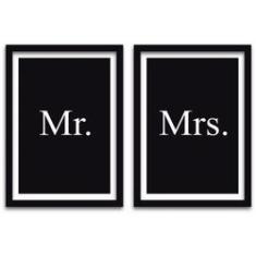 Imagem de Conjunto Quadros Decorativos 2 peças 40x60 Mr. & Mrs.