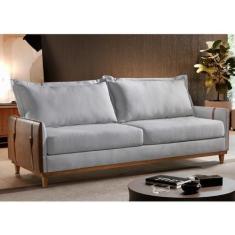 Imagem de Sofá 4 Lugares Dubai Living 2,50M Pés E Base Em Madeira Linho - Bisart