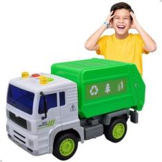 Imagem de Caminhão Coleta De Lixo Fricção C/ Som E Luz Brinquedo Infantil - Dm T